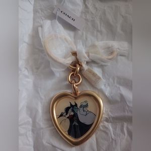 NWT Coach x Disney Villains Heart Bag Charm Fob Keychain